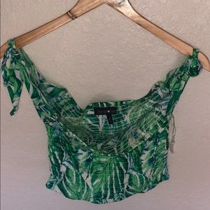 Palm Print Crop Top